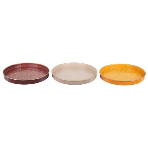 Vides poches Plateaux En Métal Émaillé Mandala Lot De 3 - Signes Grimalt - Modalova