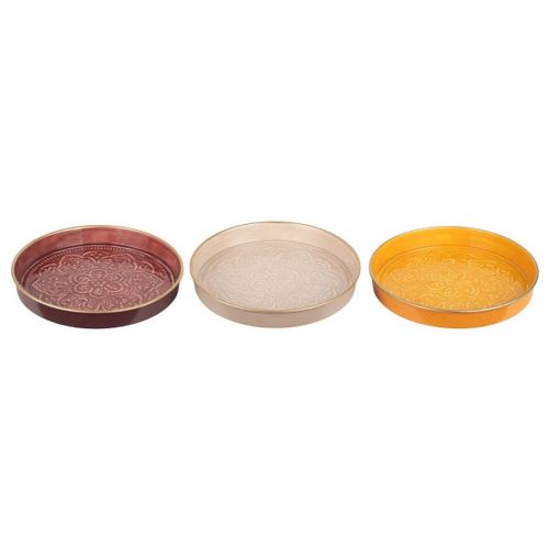 Vides poches Plateaux En Métal Émaillé Mandala Lot De 3 - Signes Grimalt - Modalova