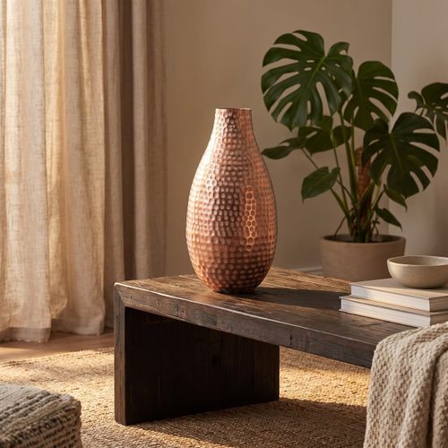 Vases, caches pots d'intérieur Vase Cuivre Martelé Forme Goutte - Signes Grimalt - Modalova