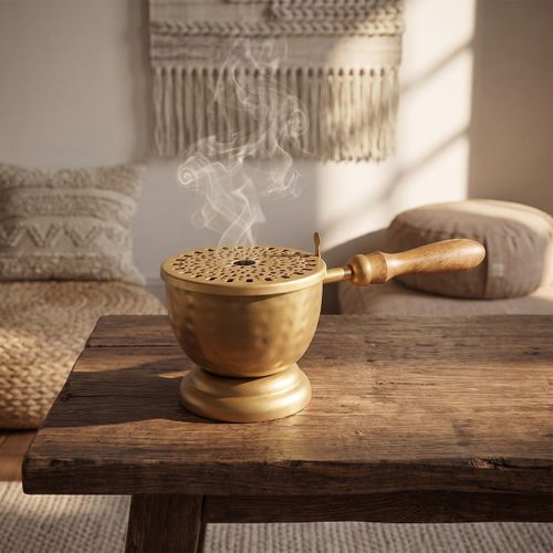 Bougies, diffuseurs Brûle-encens Manche En Bois Doré - Signes Grimalt - Modalova