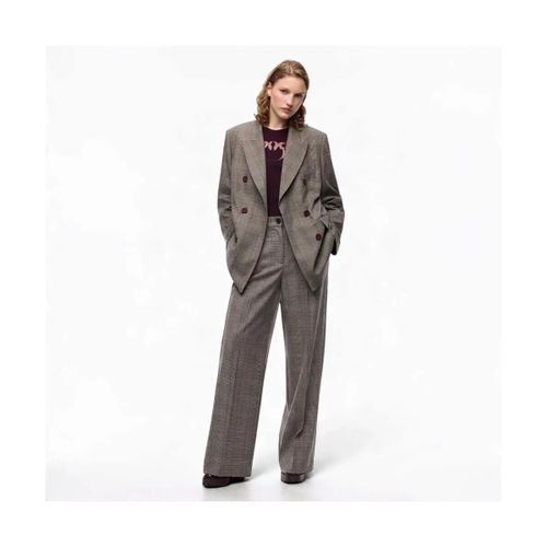 Blouson Blazer à carreaux doubles boutonnés roses - Pinko - Modalova