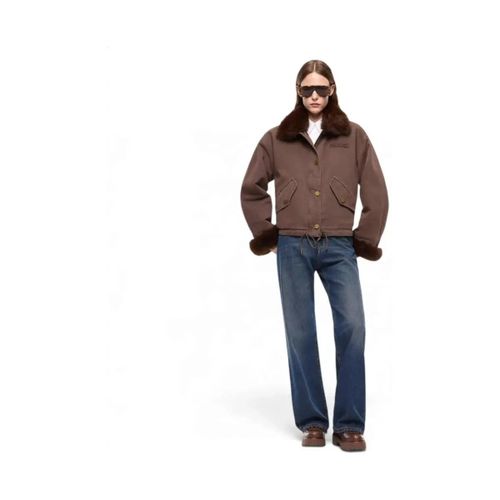 Blouson Veste marron rose avec fourrure - Pinko - Modalova