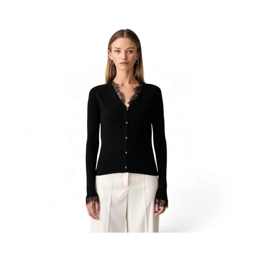 Pull Giletin noir rose avec dentelle - Pinko - Modalova