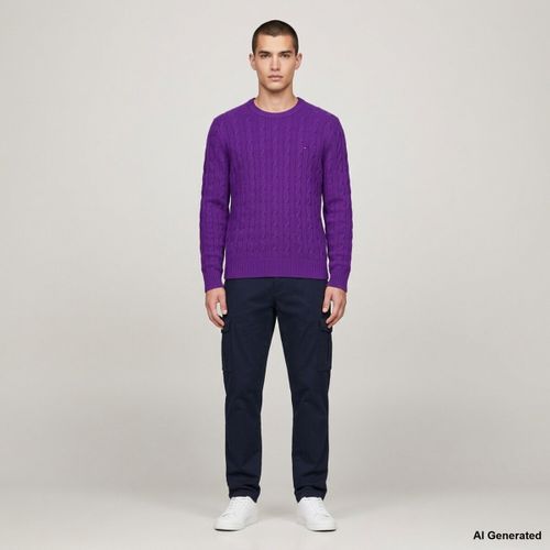 Sweat-shirt Lambswool Cable Crew - Tommy Hilfiger - Modalova