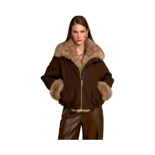 Blouson Veste marron avec une bordure en fausse fourrure - No Secrets - Modalova