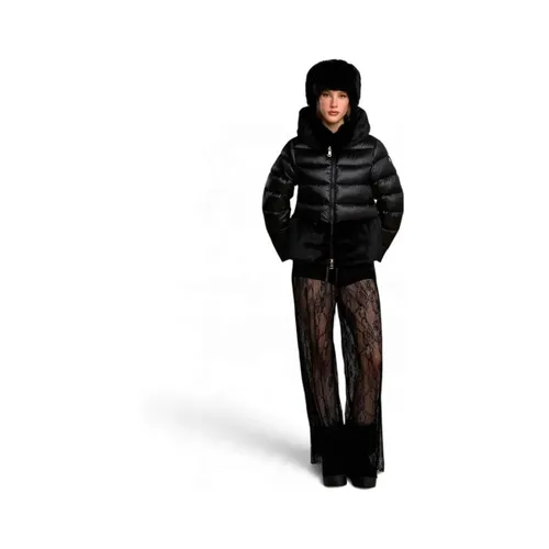 Blouson Doudoune noire avec poches en fourrure - No Secrets - Modalova