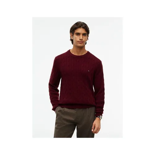 Pull MW0MW40442 LAMBSWOOL CABLE-V98 BURGUNDY HTR - Tommy Hilfiger - Modalova