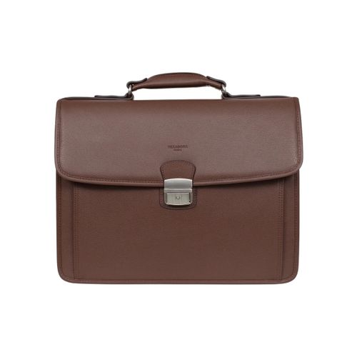 Porte document Cartable en cuir Ref 54444 Chocolat 38*28*14 cm - Hexagona - Modalova