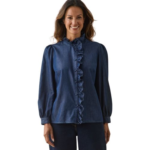 Tunique Chemisier denim col volanté - Daxon - Modalova