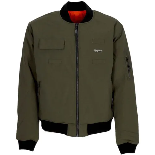 Blouson Giubbotto Bomber Uomo Reversible Combat Bomber Black - Dolly Noire - Modalova