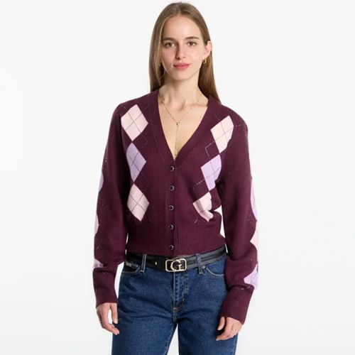 Gilet Ls Vn Gracie Argyle Cardi Swtr - Guess - Modalova