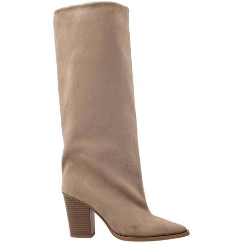 Bottes Bottes Hautes en Suède Taupe à Bout Pointu - Vera Collection - Modalova