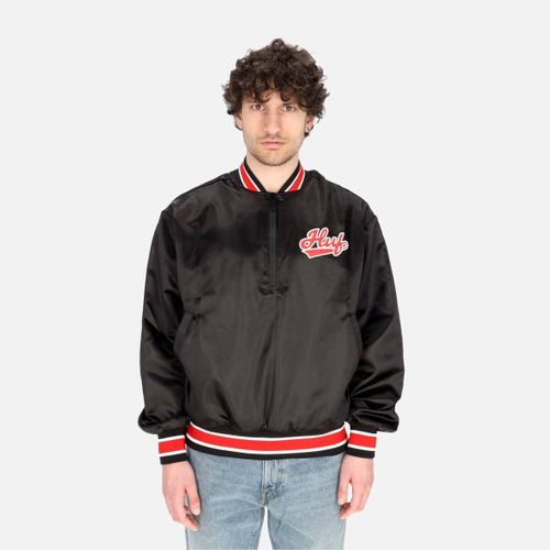 Blouson Giubbotto Bomber Uomo Pop Fly Satin Baseball Jacket Black - Huf - Modalova
