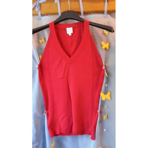 Gilet Ensemble Gilet Top Rouge Elegant Taille 2 - Camaieu - Modalova