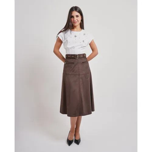 Jupes Jupe midi évasée avec ceinture - Manila Grace - Modalova