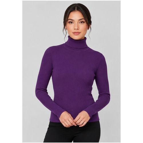 Pull Pull col Roulé F, Violet - Kebello - Modalova