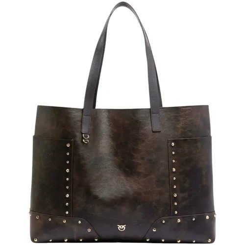 Cabas Tote Bag Studs Patch Vitello Vintage - Pinko - Modalova