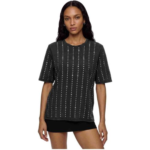 T-shirt Only Lucy Studs "Negro" - Only - Modalova