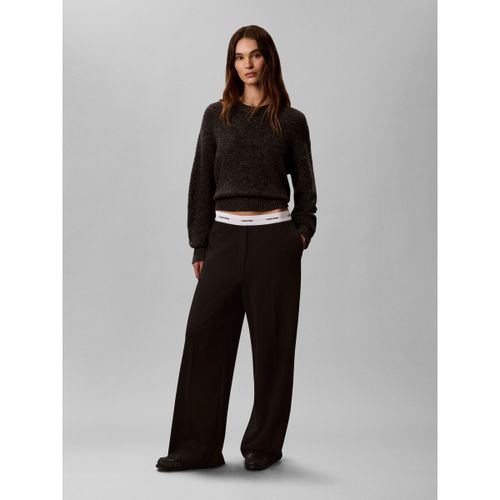 Pantalon Ponte Logo Wb Wide L - Calvin Klein Jeans - Modalova