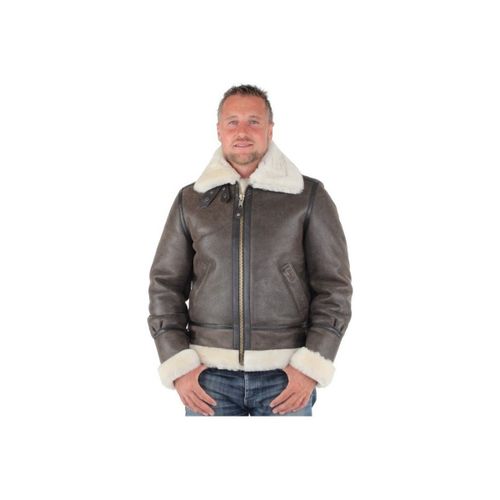 Blouson Bombardier en mouton retourné Ref 25766 Marron - Schott - Modalova