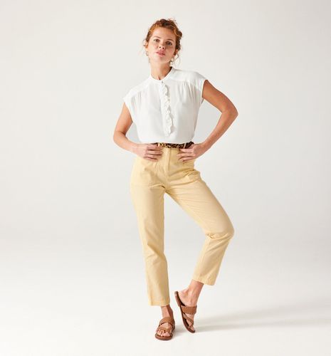 Pantalon en toile de coton Ecru 44 - Promod - Modalova