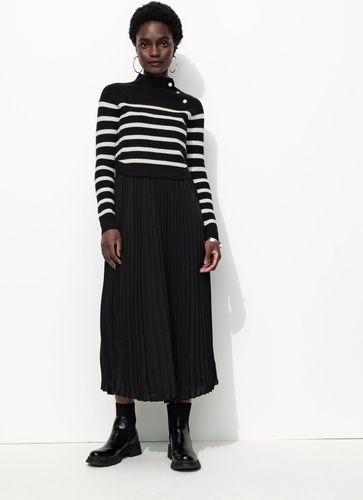 Promod Robe-pull 2 en 1 Rayé Noir - Promod - Modalova
