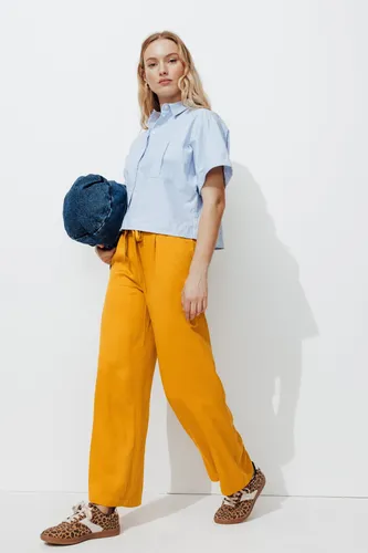 Pantalon large taille haute Ocre - Promod - Modalova
