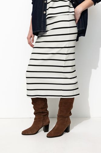 Jupe midi marinière Rayé écru - Promod - Modalova