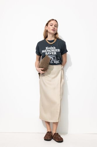 Jupe portefeuille unie Beige 40 - Promod - Modalova