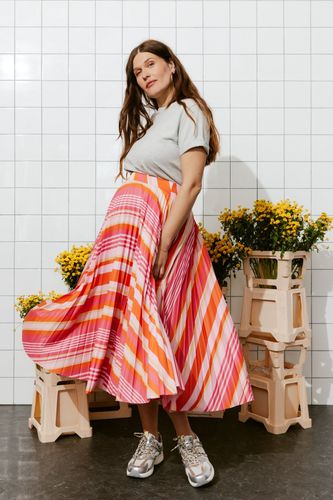 LUNA jupe plissée Rayé rose XS - Promod - Modalova