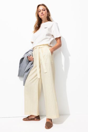 Pantalon large en lin mélangé Rayé écru 44 - Promod - Modalova