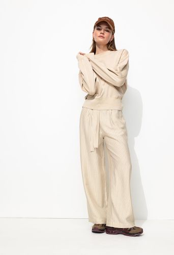 Pantalon large rayures tennis Rayé écru 38 - Promod - Modalova