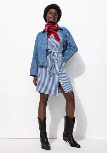 Robe-chemise manches courtes Rayé écru 42 - Promod - Modalova