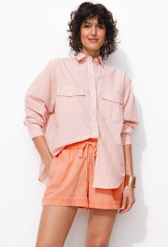 Short en gaze de coton Saumon 36 - Promod - Modalova