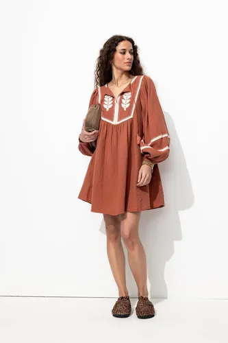 Robe folk brodée Caramel 38 - Promod - Modalova