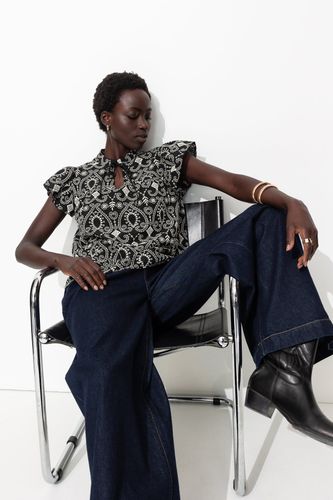 Blouse en broderie anglaise Imprimé noir 34 - Promod - Modalova