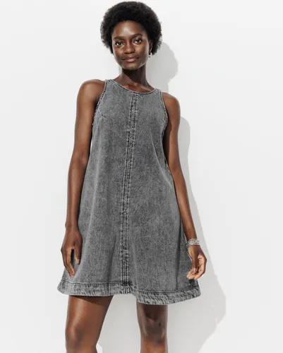 Robe courte trapèze en jean Jeans gris 46 - Promod - Modalova