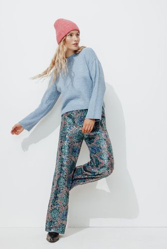 Pantalon large à paillettes Imprimé multicolore XS - Promod - Modalova
