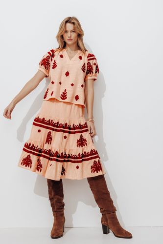 Blouse brodée en coton Ecru 44 - Promod - Modalova