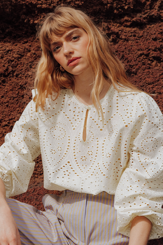 Blouse en broderie anglaise Ecru XXL - Promod - Modalova