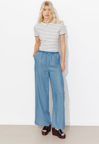 Pantalon large en lyocell Jean moyen 46 - Promod - Modalova