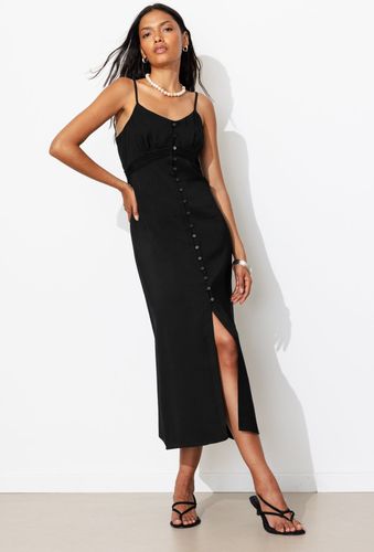 Robe longue à fines bretelles Noir 48 - Promod - Modalova