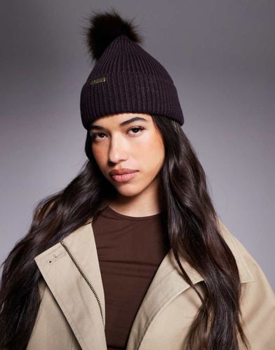 Mallory - Bonnet Ã  pompon - Chocolat-Brown Brown One Size female - Barbour International - Modalova