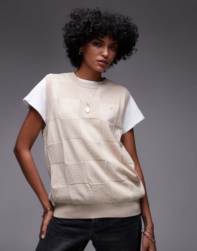 DÃ©bardeur en maille Ã  motif damier - Beige-Gris Gris L female - Carhartt Wip - Modalova