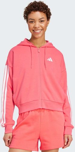 Essentials - Sweat Ã  capuche zippÃ© en tissu-Ã©ponge Ã  3 bandes - Rose et blanc-Rouge Rouge S female - Adidas Performance - Modalova