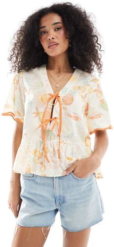 Blouse de plage Ã  dÃ©tails nouÃ©s - Multicolore Multicolore M female - Native youth - Modalova