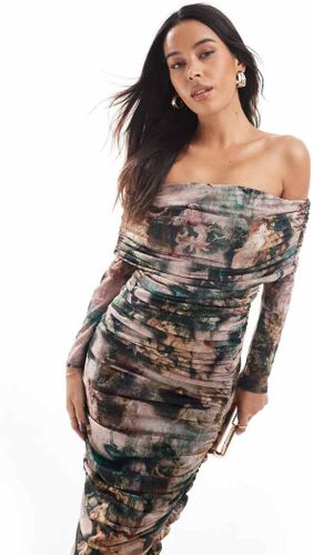 Robe longueur mollet en tulle Ã  imprimÃ© chÃ©rubin avec Ã©paules dÃ©nudÃ©es-Multicolore Multicolore 1O female - Never Fully Dressed - Modalova