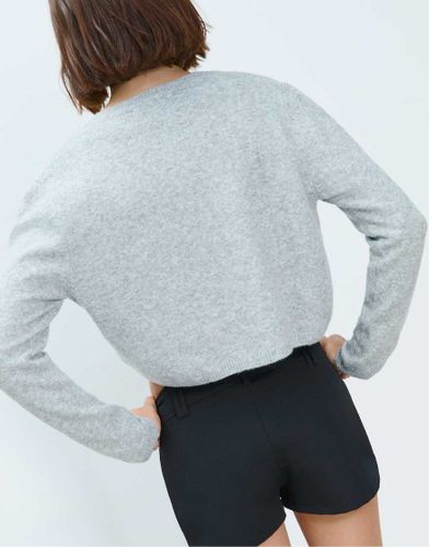 Gilet boutonnÃ© en maille douce - Gris chinÃ© Gris XS female - Stradivarius - Modalova