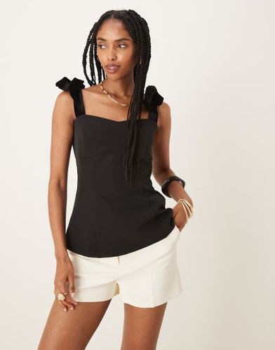 Top corset avec nauds en velours - Noir Noir 44 female - Pretty Lavish - Modalova