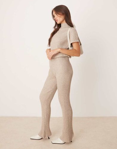 Pantalon d'ensemble large en maille - Beige-Neutre Neutre XS female - Pretty Lavish - Modalova